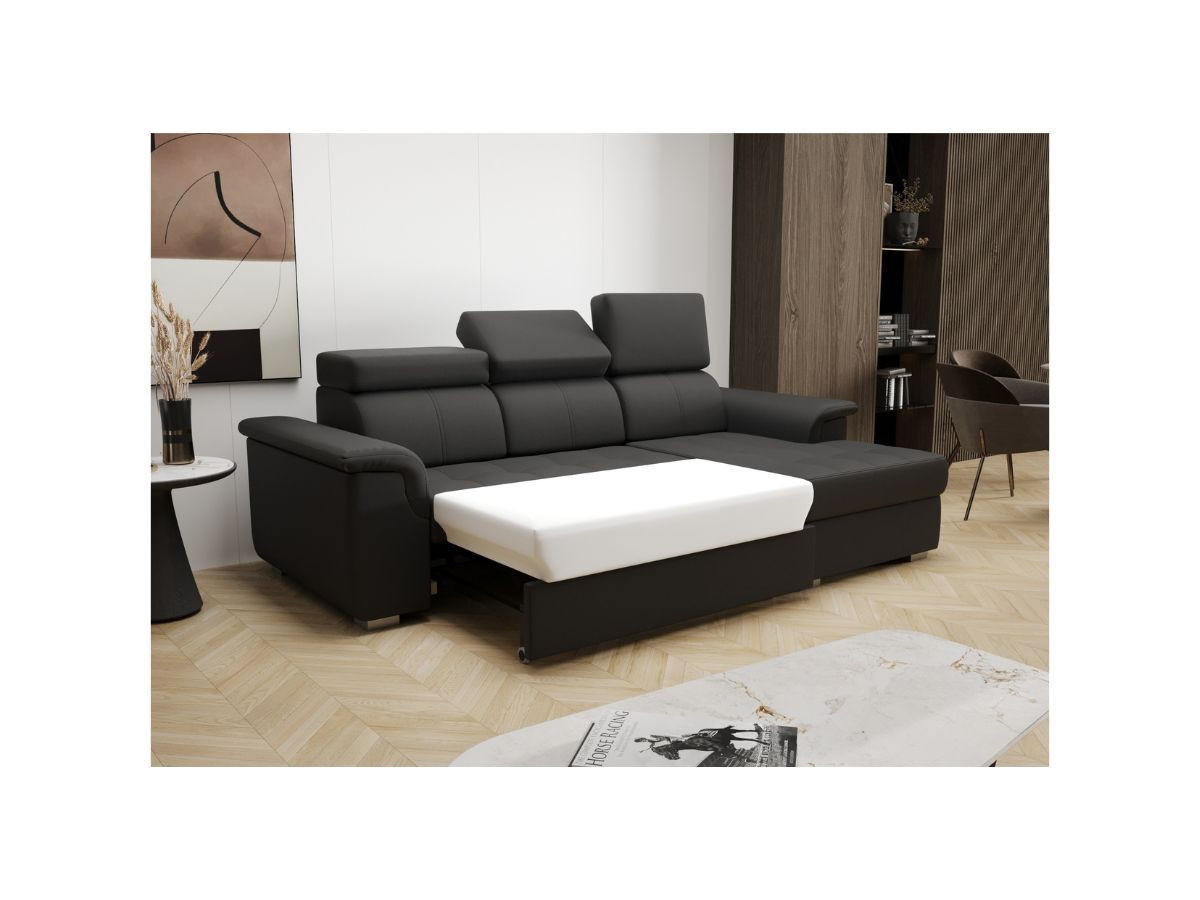 ECKSOFA KONGO RBN06, Eckcouch in L-Form mit Schlaffunktion, Farbe: Gelb, Velourstoff, Ottomane Rechts - Gelb, Textil (247/165cm) - O-Sofa