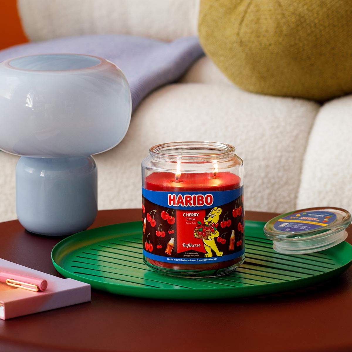 DUFTKERZE Haribo - Dunkelrot, Naturmaterialien/Glas (10/13cm)