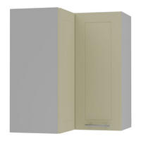 ECKHÄNGESCHRANK Kvantum W12/60 Vanille Matt / Grau Matt 60 / 60 / 72cm - Creme/Grau, Holz/Holzwerkstoff (60/72/60cm) - Feldmann-Wohnen