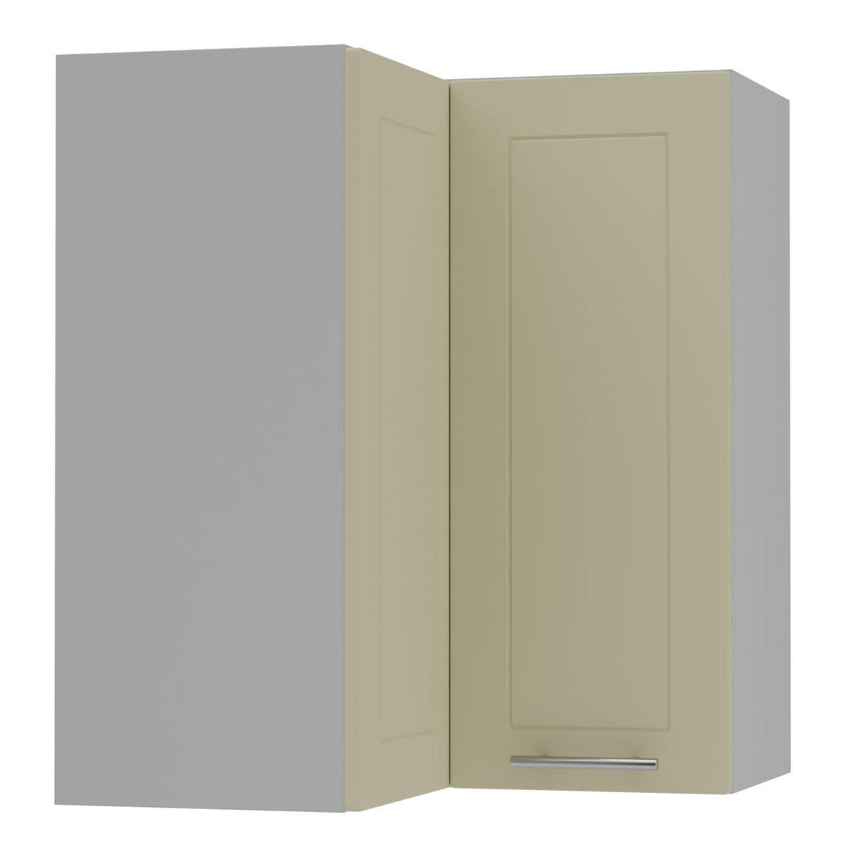 ECKHÄNGESCHRANK Kvantum W12/60 Vanille Matt / Grau Matt 60 / 60 / 72cm - Creme/Grau, Holz/Holzwerkstoff (60/72/60cm) - Feldmann-Wohnen