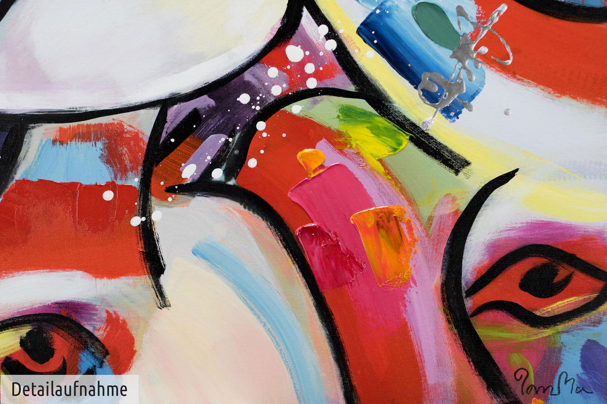 ÖLGEMÄLDE 80/80 cm - Multicolor, Holz/Textil (1.48/80cm) - KUNSTLOFT