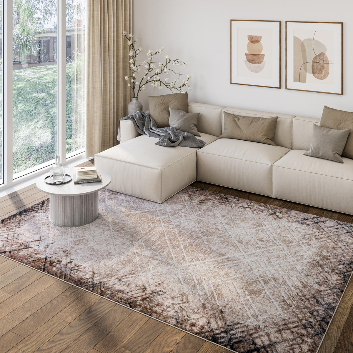 TEPPICH COMO Creme 120/170 cm - Creme, Kunststoff (120/170cm) - Tapiso