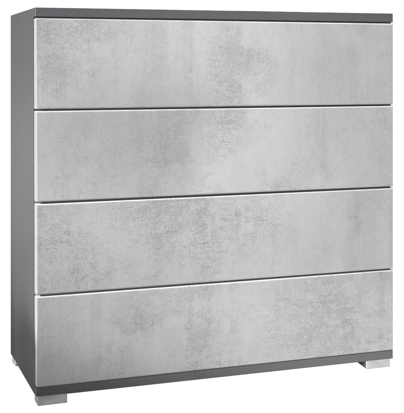 KOMMODE Pavos Beton Oxid Optik - Hellgrau, Holzwerkstoff (76/76/35cm) - Vladon