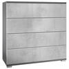 KOMMODE Pavos Beton Oxid Optik - Hellgrau, Holzwerkstoff (76/76/35cm) - Vladon