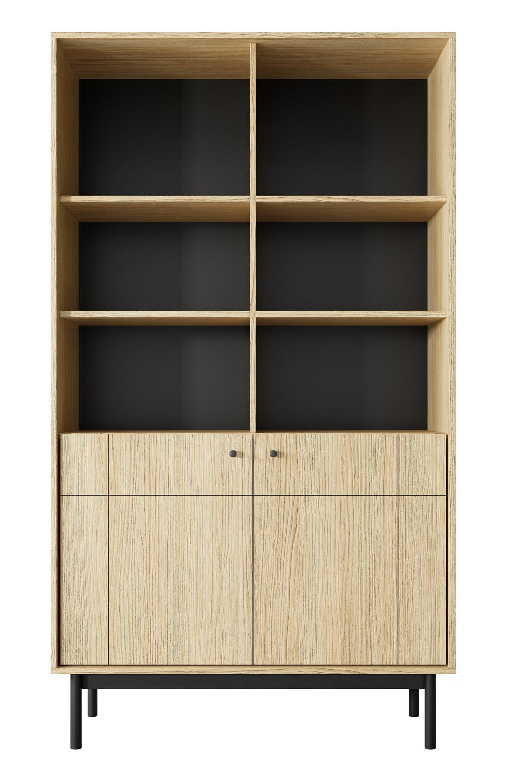 REGAL Linea R104 Nature Japandi Stil Sonoma Eiche - Multicolor, Holzwerkstoff (103.4/184.6/39cm) - Sepro Meble
