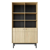 REGAL Linea R104 Nature Japandi Stil Sonoma Eiche - Multicolor, Holzwerkstoff (103.4/184.6/39cm) - Sepro Meble