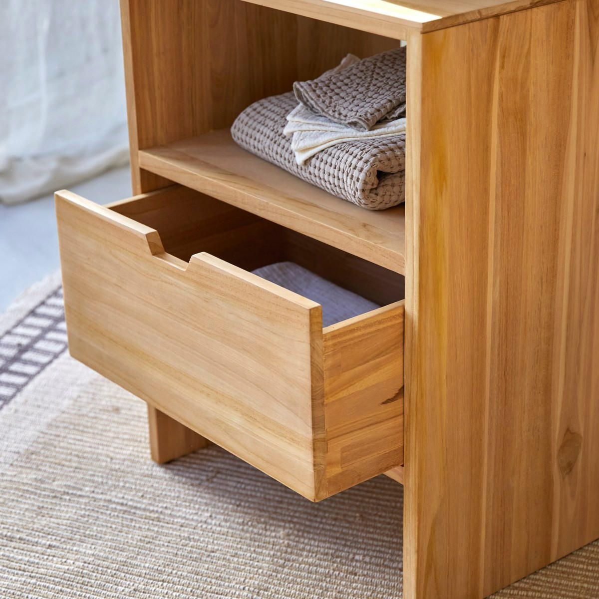 WASCHTISCHUNTERSCHRANK Kwarto Natur aus Teak - Naturfarben, Holz (60/78/50cm) - Tikamoon