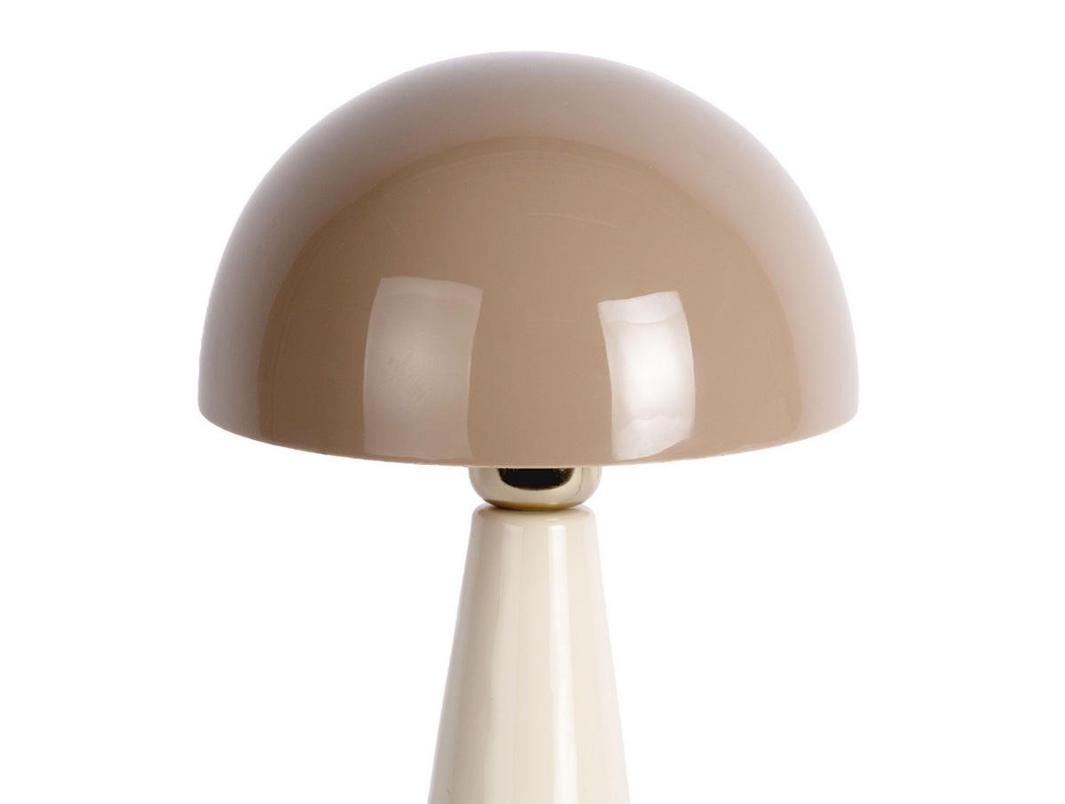 TISCHLAMPE Prague - Creme/Braun - 30 cm - Beige/Creme, Metall (20/20/30cm) - Leitmotiv