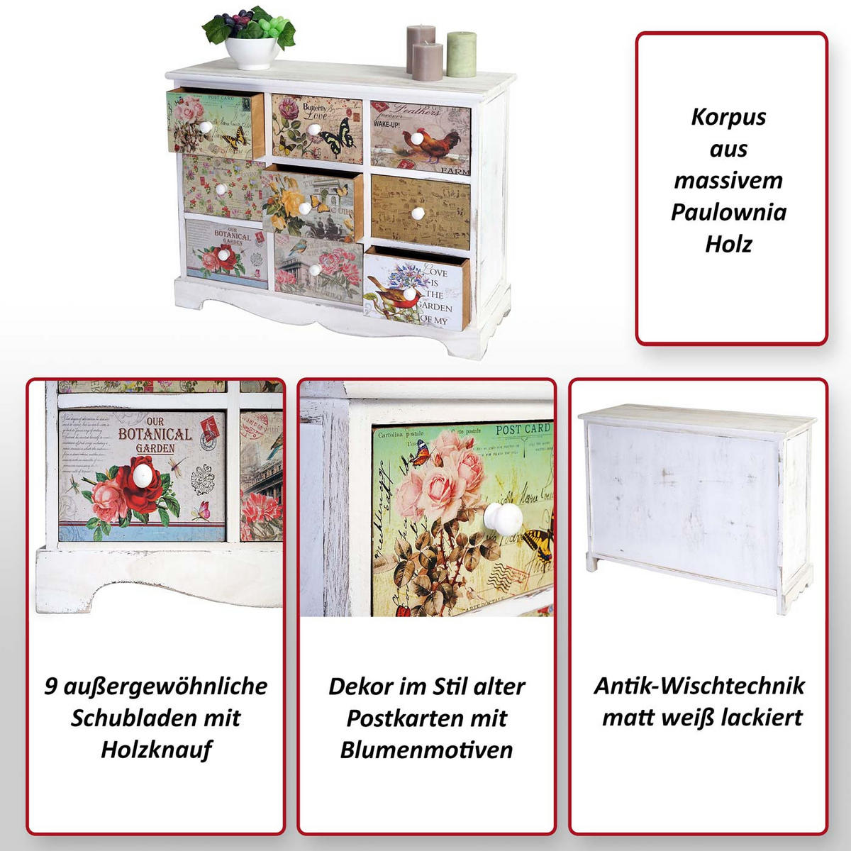 KOMMODE ARNHEM Weiß, Braun - Weiß/Braun, Holz (79/60/30cm) - MCW