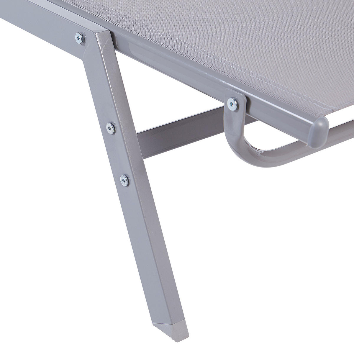 GARTENLIEGE Grau Noli - Grau, Metall (53/32/154cm) - Beliani