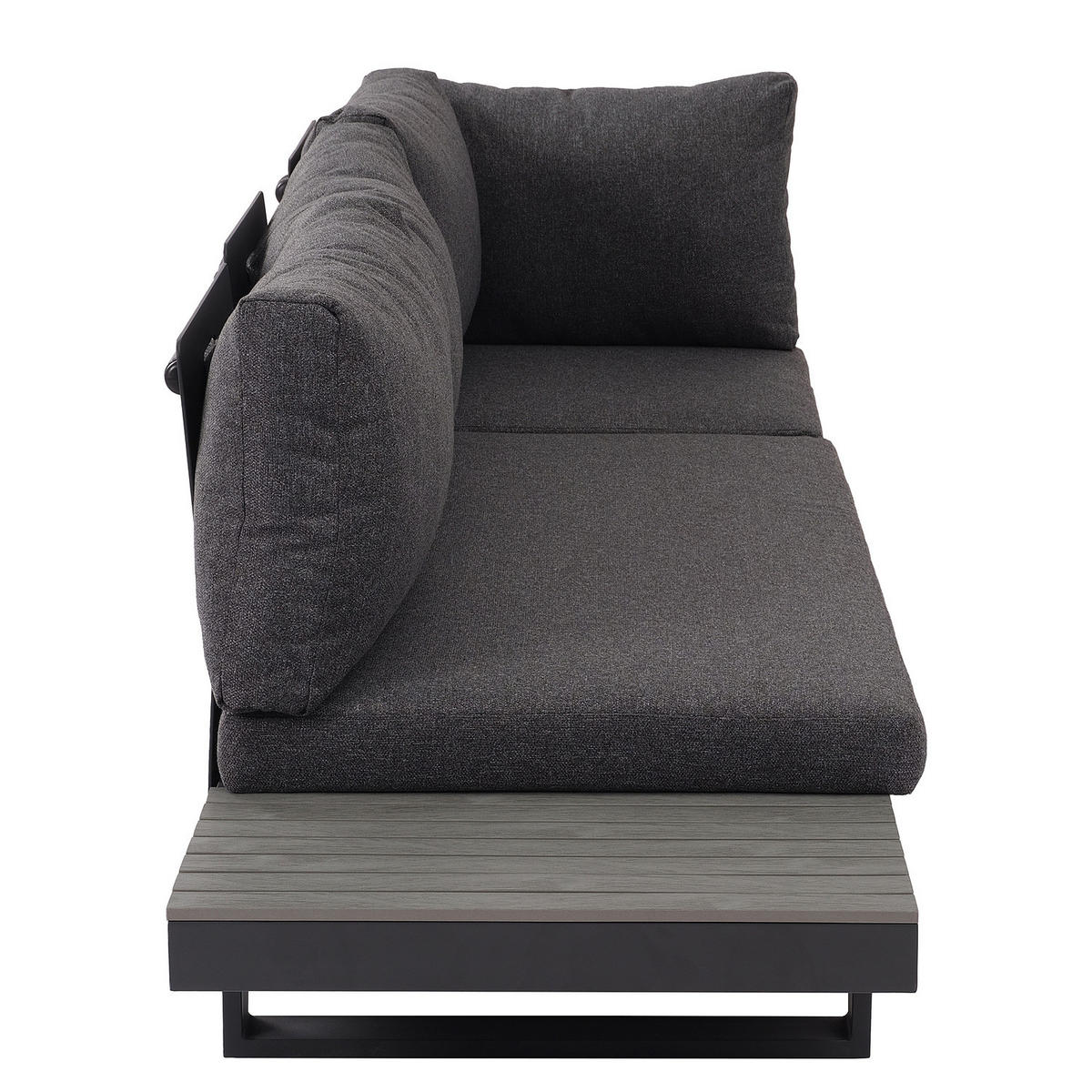 LOUNGEGRUPPE - 4-teilig - Aluminium / Webstoff - Anthrazit, Kunststoff/Textil - home24