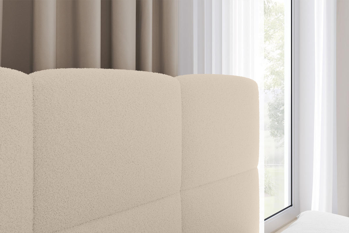 EINZELBETT Jugendbett mit Bettkasten Links, mit Matratze - LIVY 80x200 Dunkelbeige - Mokka, Holzwerkstoff/Textil (80/200cm) - ALTDECOR