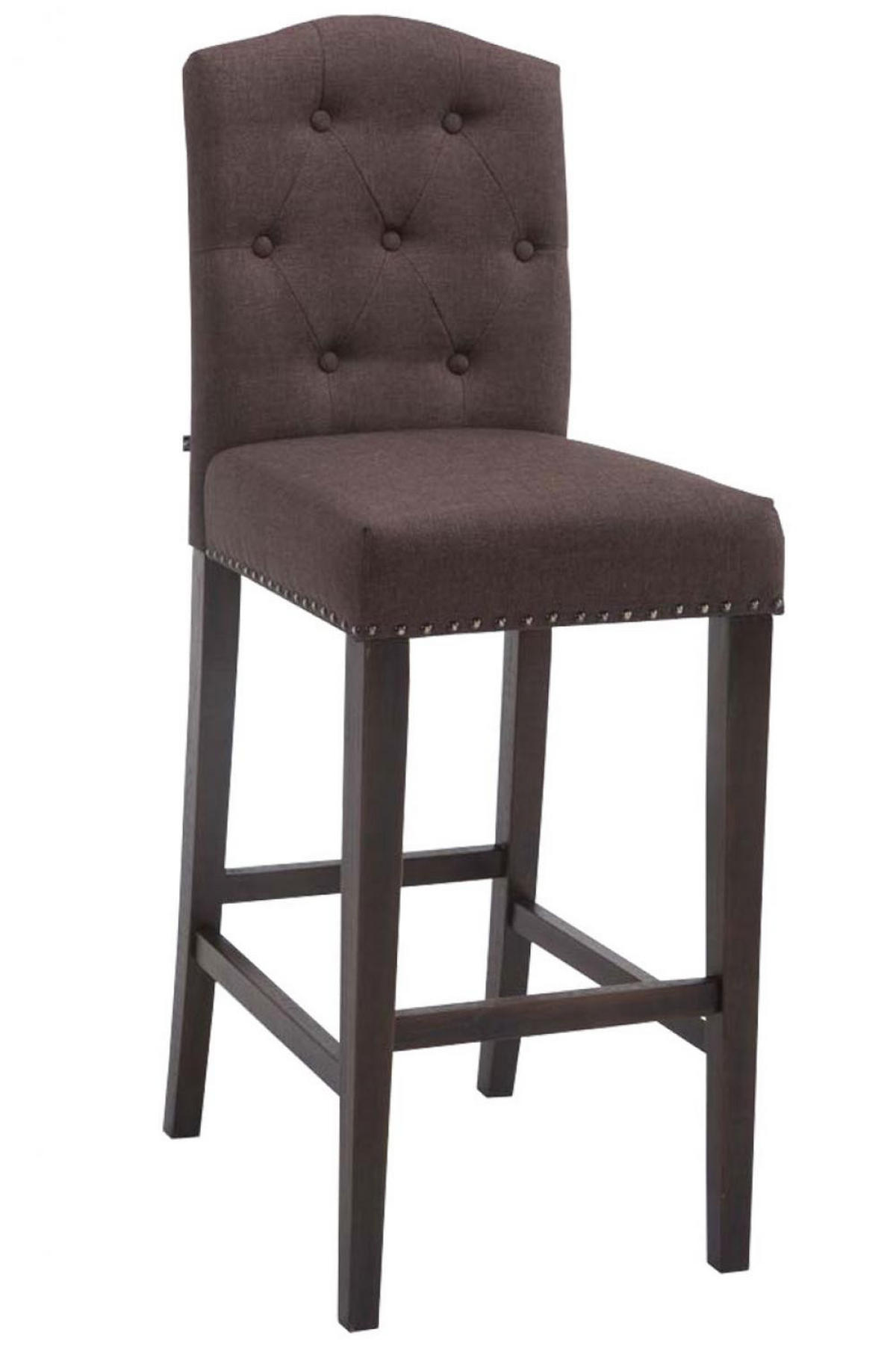 BARHOCKER Stoff braun - Braun, Holz/Textil (42/113/57cm) - CLP