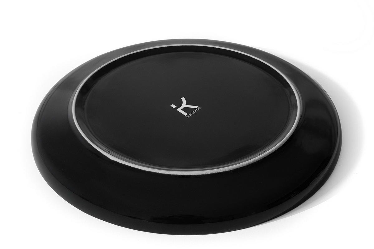 TELLER-SET VICTO 6-tlg Dessertteller - Schwarz Hochglanz, Keramik (20/2/20cm) - KONSIMO®