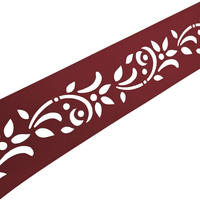 SICHTSCHUTZSTREIFEN PREMIUM Dekor Floral1 Sichtschutz Bordeauxrot 2,55m - Bordeaux, Kunststoff (255/19cm) - ZAUN|ZU