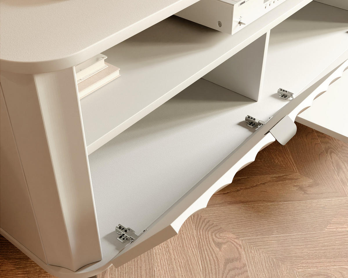 TV-LOWBOARD VITA stehend, 137 cm Alpinweiß - Weiß, Holzwerkstoff/Metall (137/57/40.5cm) - Idohome