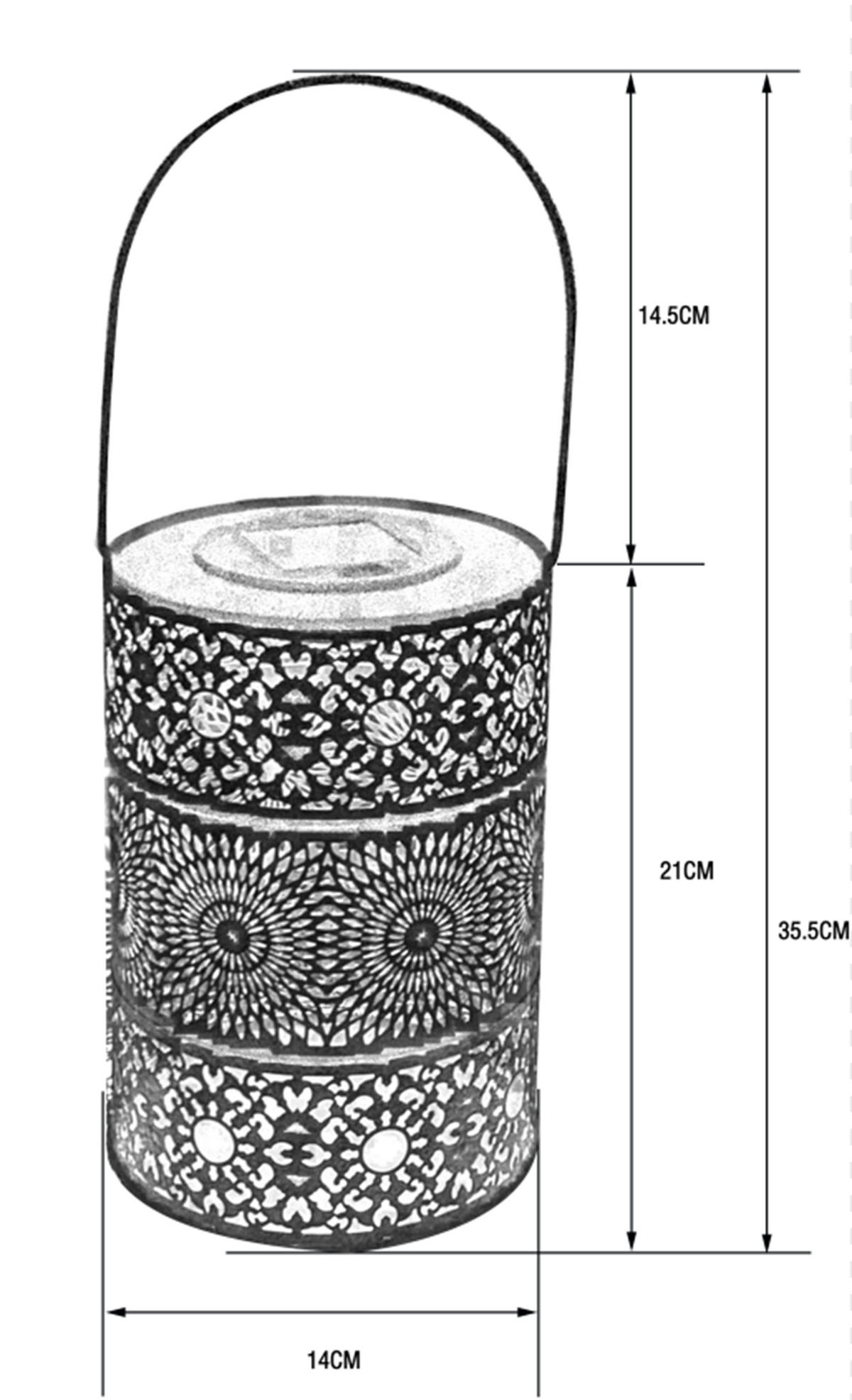 SOLARLAMPEN Orientalisch - stilvolles Set mit hängenden und steckbaren Varianten für stimmungsvolle Abende im Garten - Weiß, Kunststoff (14/14/35.5cm) - Northpoint