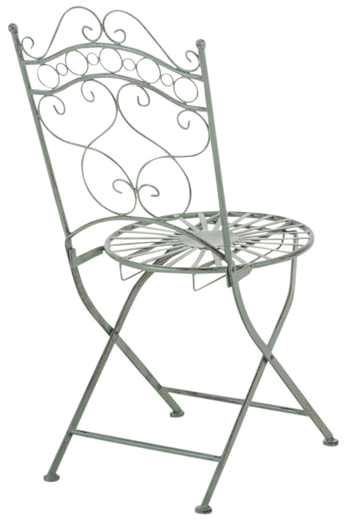 GARTENKLAPPSTUHL 2er Set Metall antik-grün - Grün, Metall (40/92/50cm) - CLP
