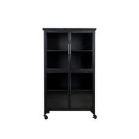AUFBEWAHRUNGSSCHRANK Ferre Kast auf Rollen Hoch Holz/Metall Schwarz - Schwarz, Holz (35/133/76cm) - Housecraft Living