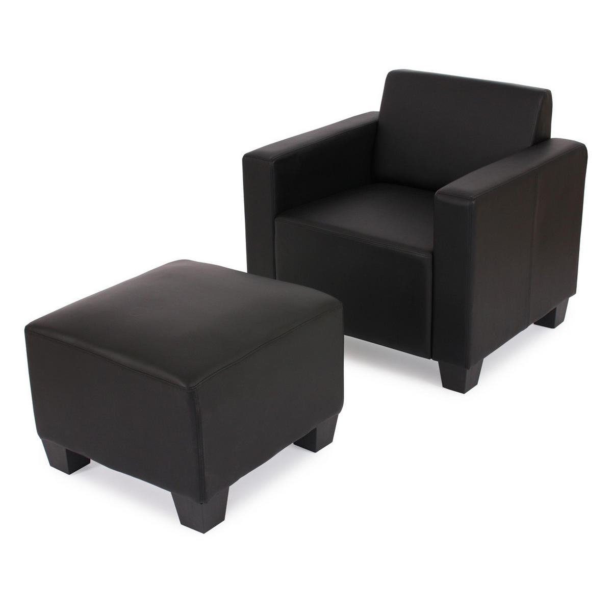 SESSEL MIT OTTOMANE Schwarz - Schwarz, Textil (82/76/72cm) - MCW