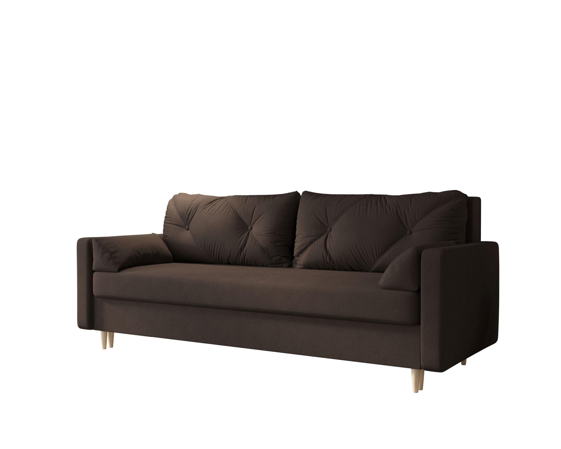 SOFA ASTRA mit Schlaffunktion COSMIC 800 mit Stauraum - Dunkelbraun, Textil (90/88/228cm) - Bedante