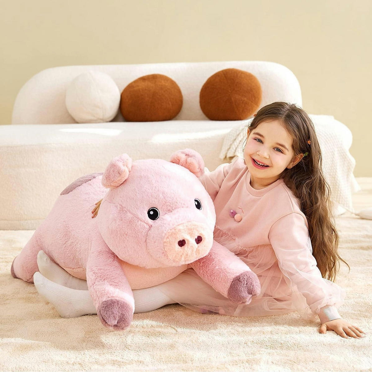 STOFFTIER Schwein 78 cm - Rosa, Textil (33/76.2cm)