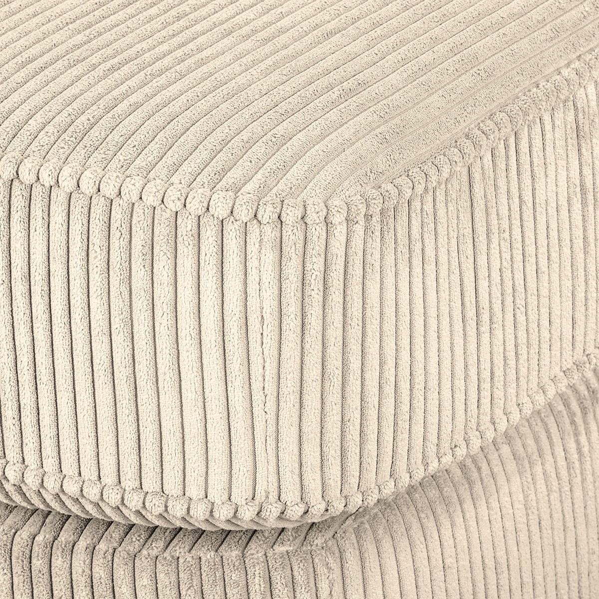 XXL SESSEL - Cord - Creme, Textil (135/100/128cm) - home24