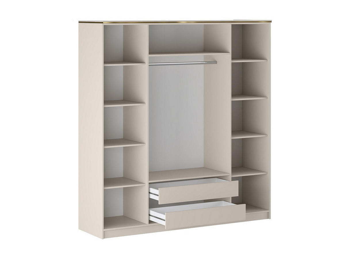 KLEIDERSCHRANK - 200 cm x 57.1 cm - Holz, Platte - Beige VUKIA - Beige, Holz (200/213/57.1cm) - Vente-Unique
