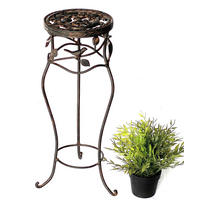 BLUMENHOCKER rund Metall Braun antik 19/19/52 cm - Braun, Metall (19/52/19cm) - DanDiBo