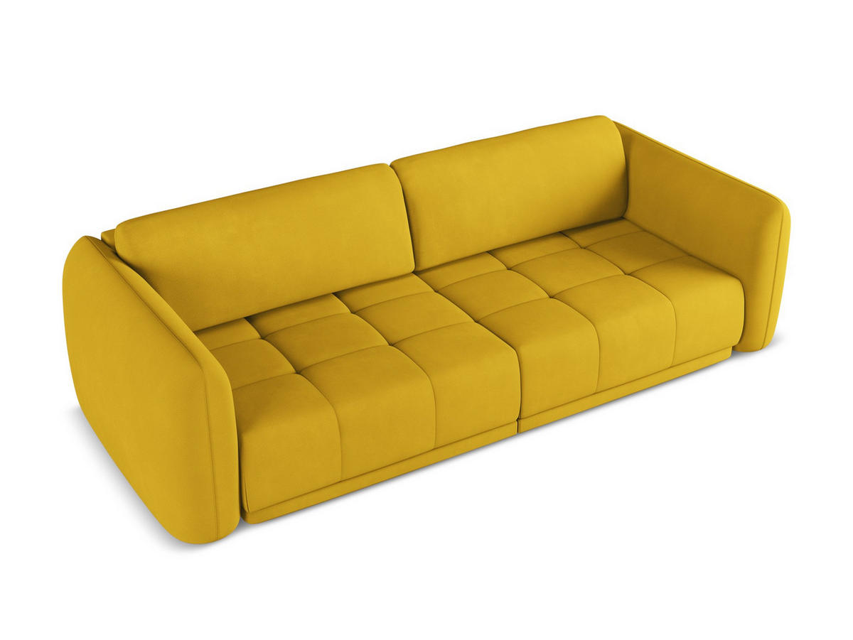 4-SITZER-SOFA Chenille Stoff Gelb - Currygelb/Gelb, Kunststoff/Textil (250/74/105cm) - Makamii