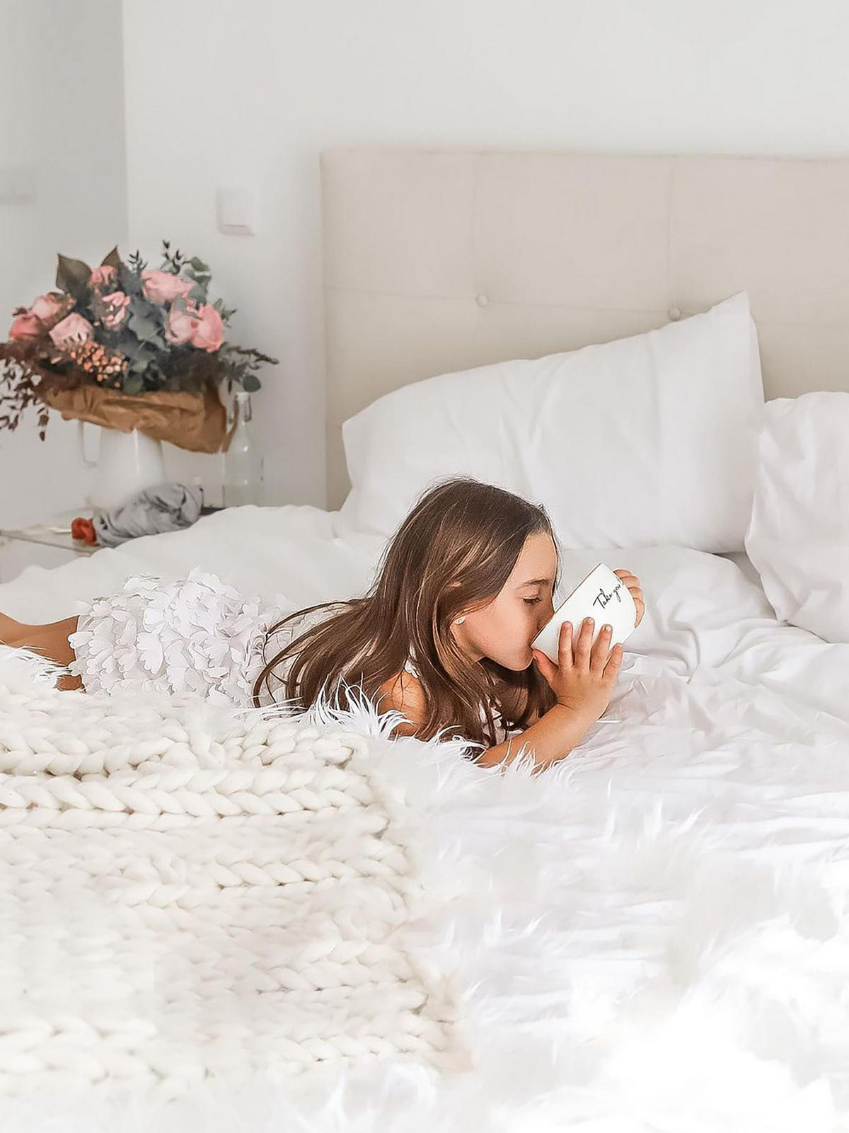 PREGRINJALO bela 200 x 220 cm Delice - bela, tekstil (200/220cm) - Beliani