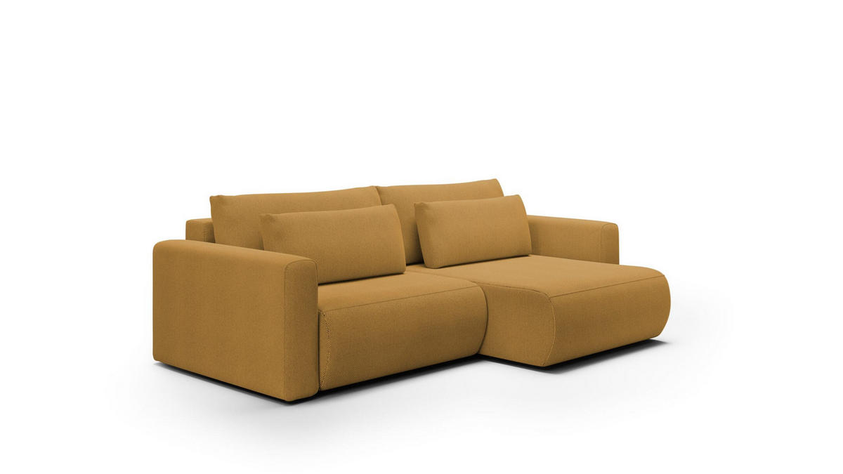 ECKSOFA mit Schlaffunktion 5-Sitzer Gelb - Gelb, Textil (240/149cm) - Furnisell
