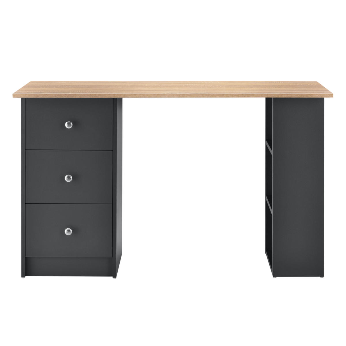 SCHREIBTISCH Lemberg - Dunkelgrau/Beige, Holzwerkstoff (49/120/72cm) - [en.casa]