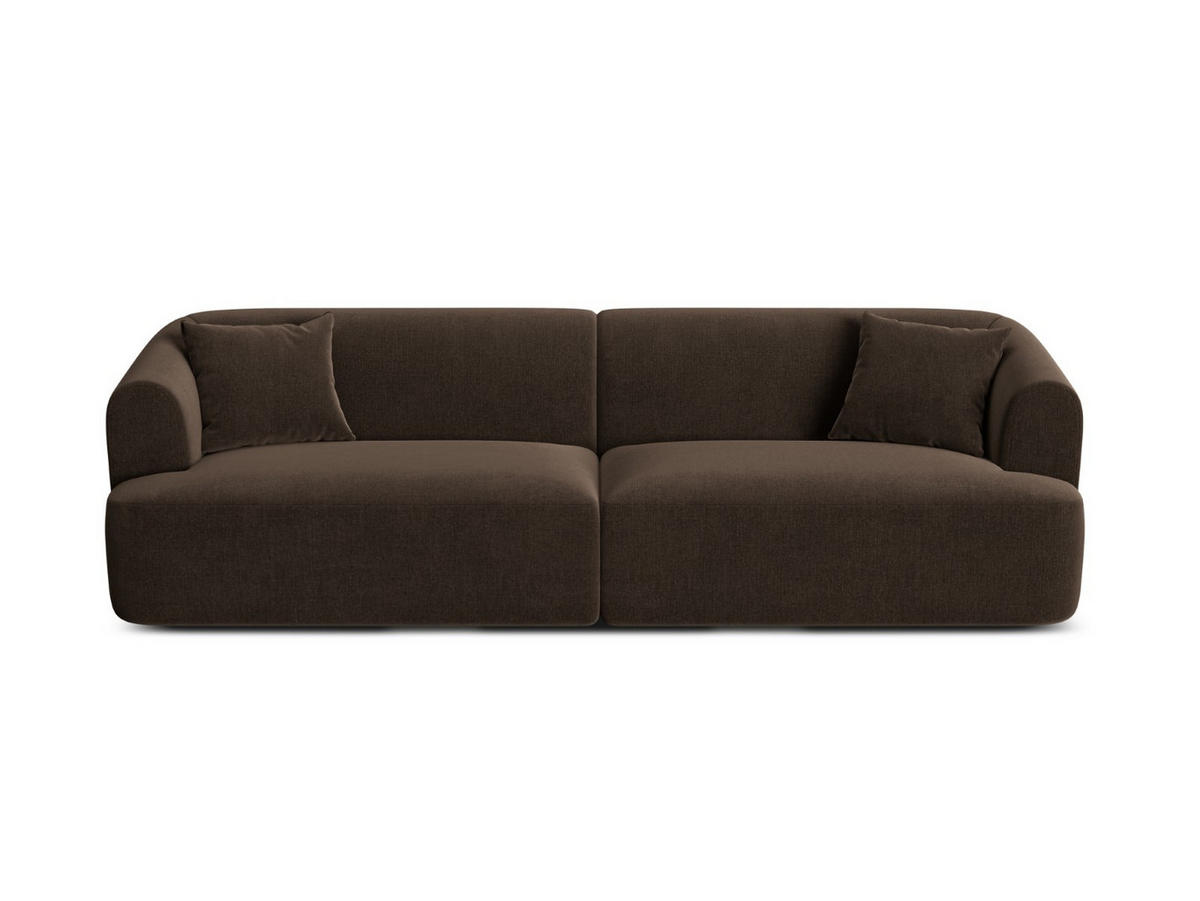 MODULARES-SOFA Campi aus Samt Schokolade 4 Sitzplätze - Dunkelbraun, Textil (90/70/255cm) - Cosmopolitan Design