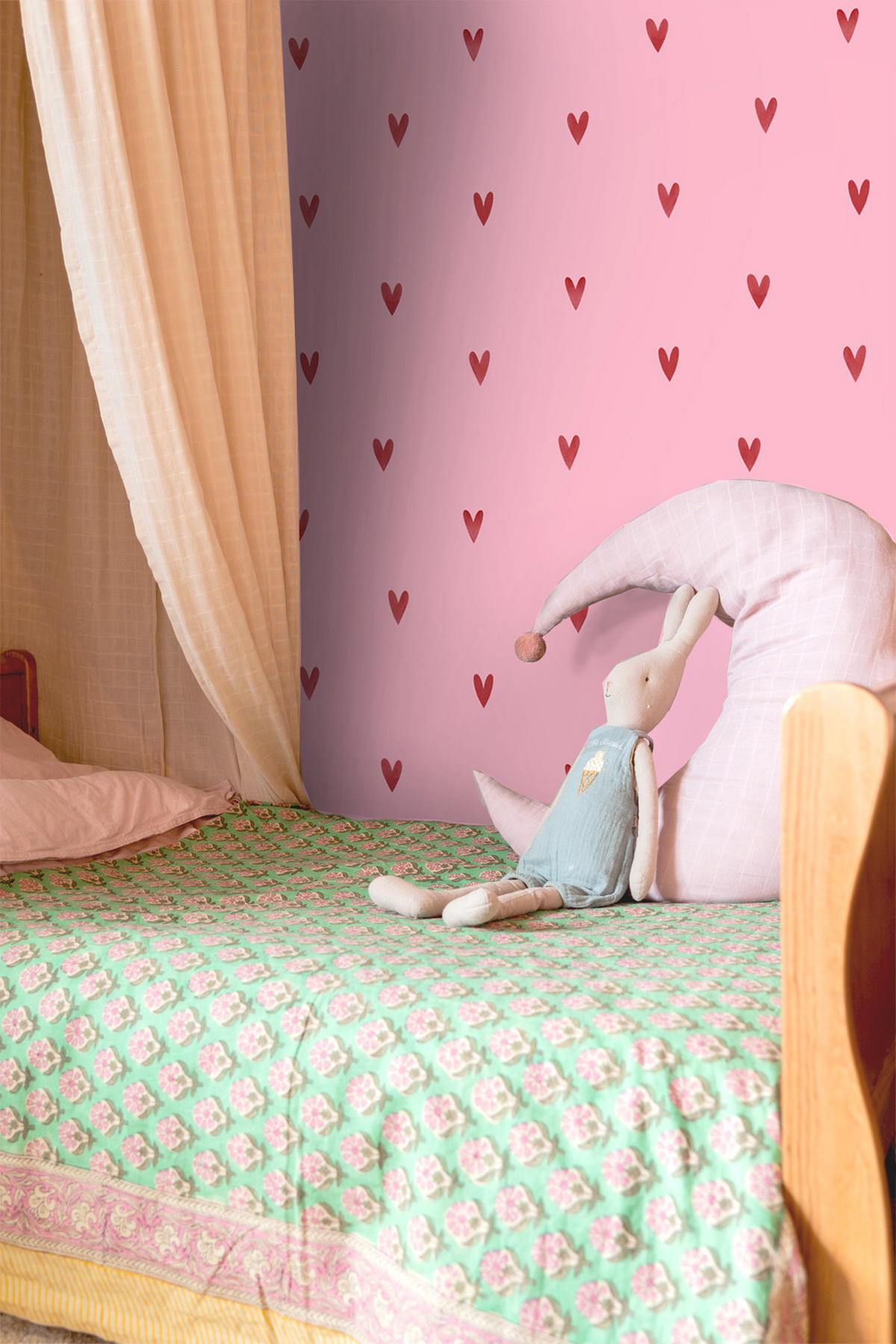 TAPETE Herzchen 50 x 900 cm - Pink, Papier (50/0.1cm) - ESTAhome