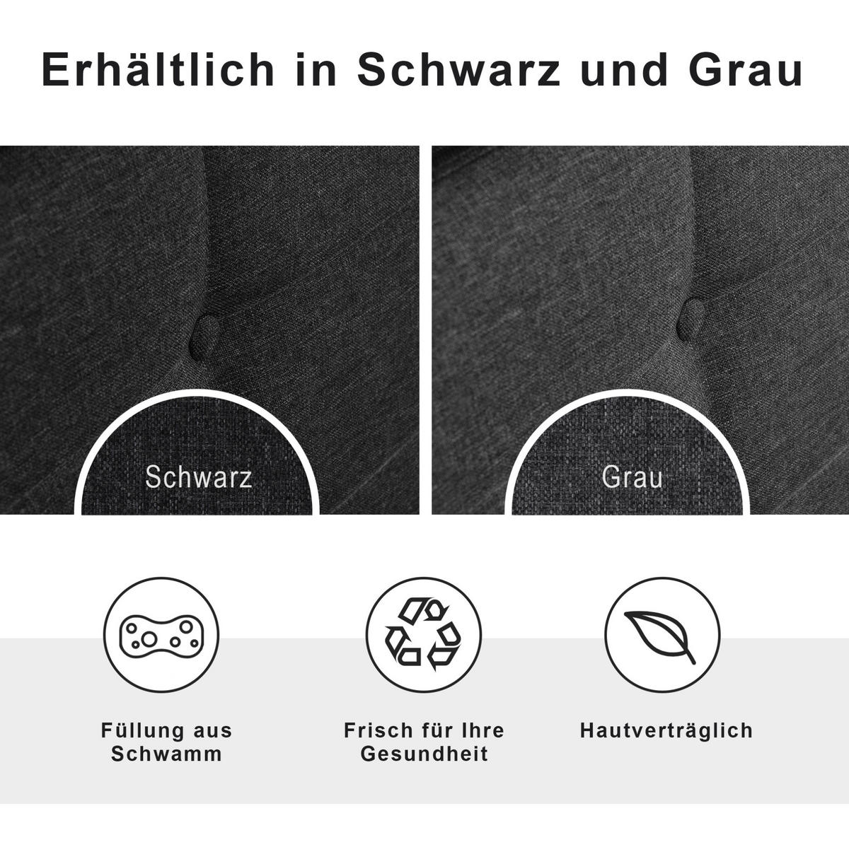 POLSTERBETT 140/200 cm mit LED-Beleuchtung, 4 Schubladen, verstellbarem Kopfteil und Matratze, Grau - Grau, Textil (140/200cm) - Redom