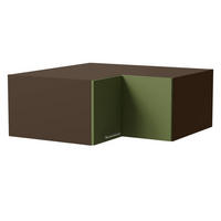 ECKAUFSATZSCHRANK Brerra W14/90/36 Lava / RAL 6025 farngrün Matt 90 / 90 / 36cm - Dunkelgrau/Grün, Holz/Holzwerkstoff (90/36/90cm) - Feldmann-Wohnen