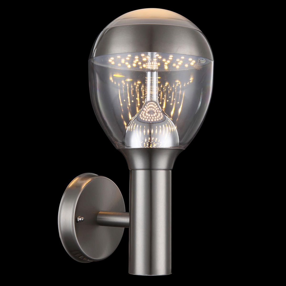 LED AUSSEN-WANDLEUCHTE Edelstahl Silber - Silberfarben, Metall (15/31.7/17.3cm)