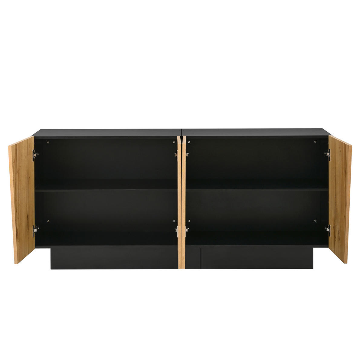 SIDEBOARD 160cm in Schwarz & Eiche-Optik - Walnussfarben, Holzwerkstoff (160/72/40cm) - Urban Meuble