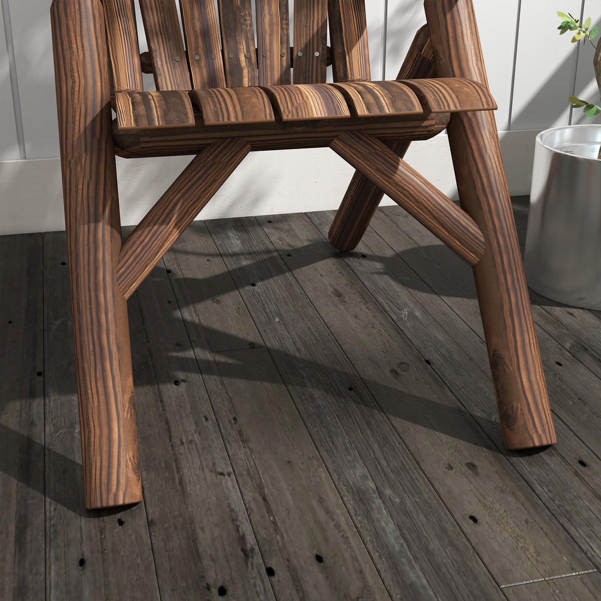 GARTENSTUHL aus Tannenholz 83x68x101 cm in Dunkelbraun mit Armlehnen - Dunkelbraun, Holz (83/101/68cm) - Modfu