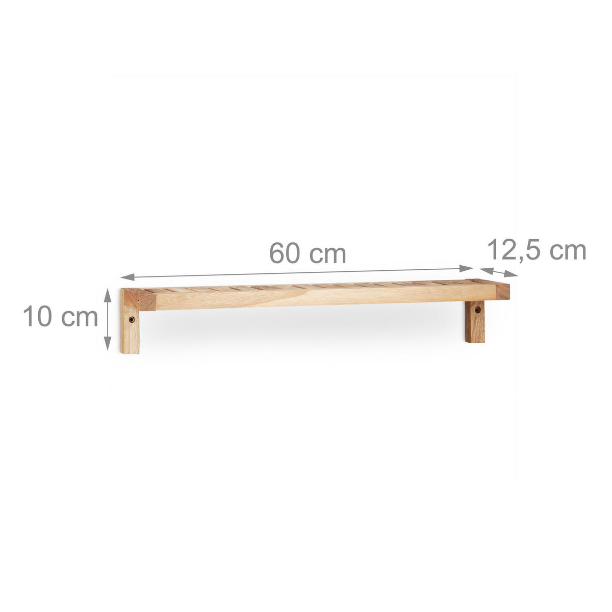 WANDREGAL - Hellbraun, Holz (60/10/12.5cm) - Relaxdays