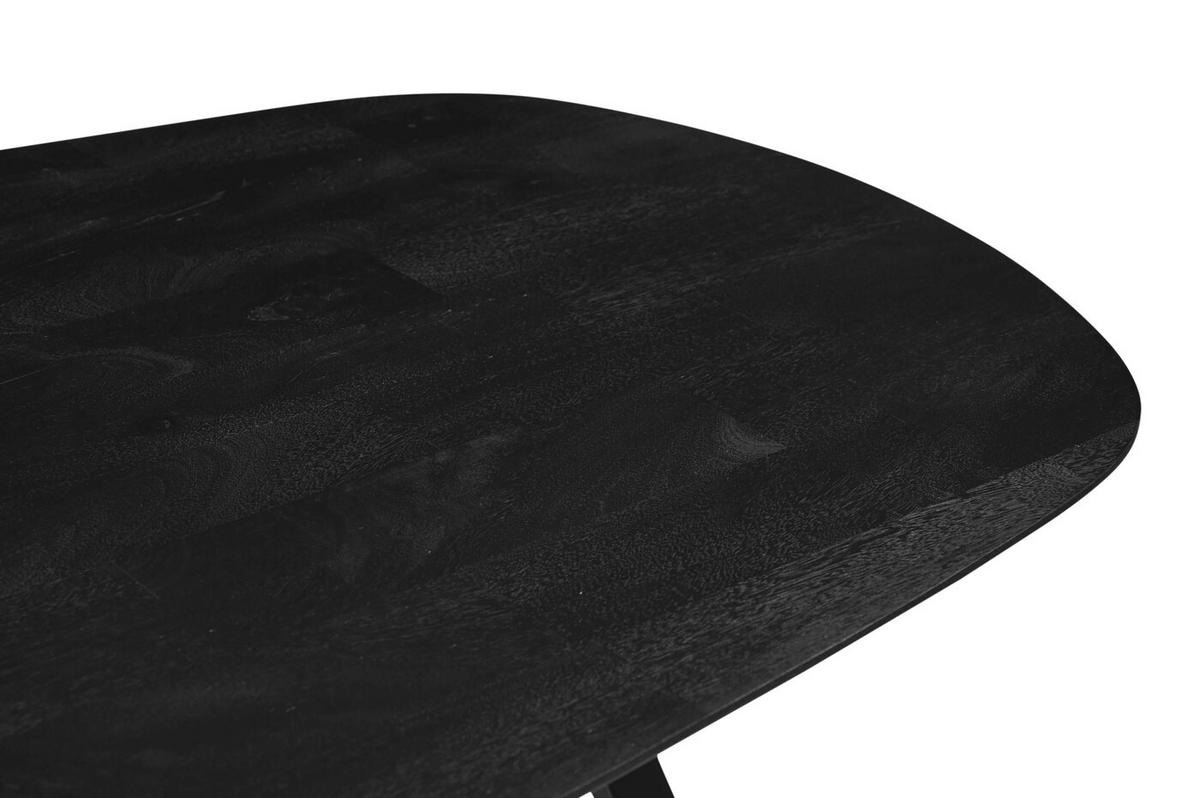 ESSTISCH oval aus Mangoholz 220cm, schwarz - Schwarz, Holz (220/100/77cm) - Giga Meubel