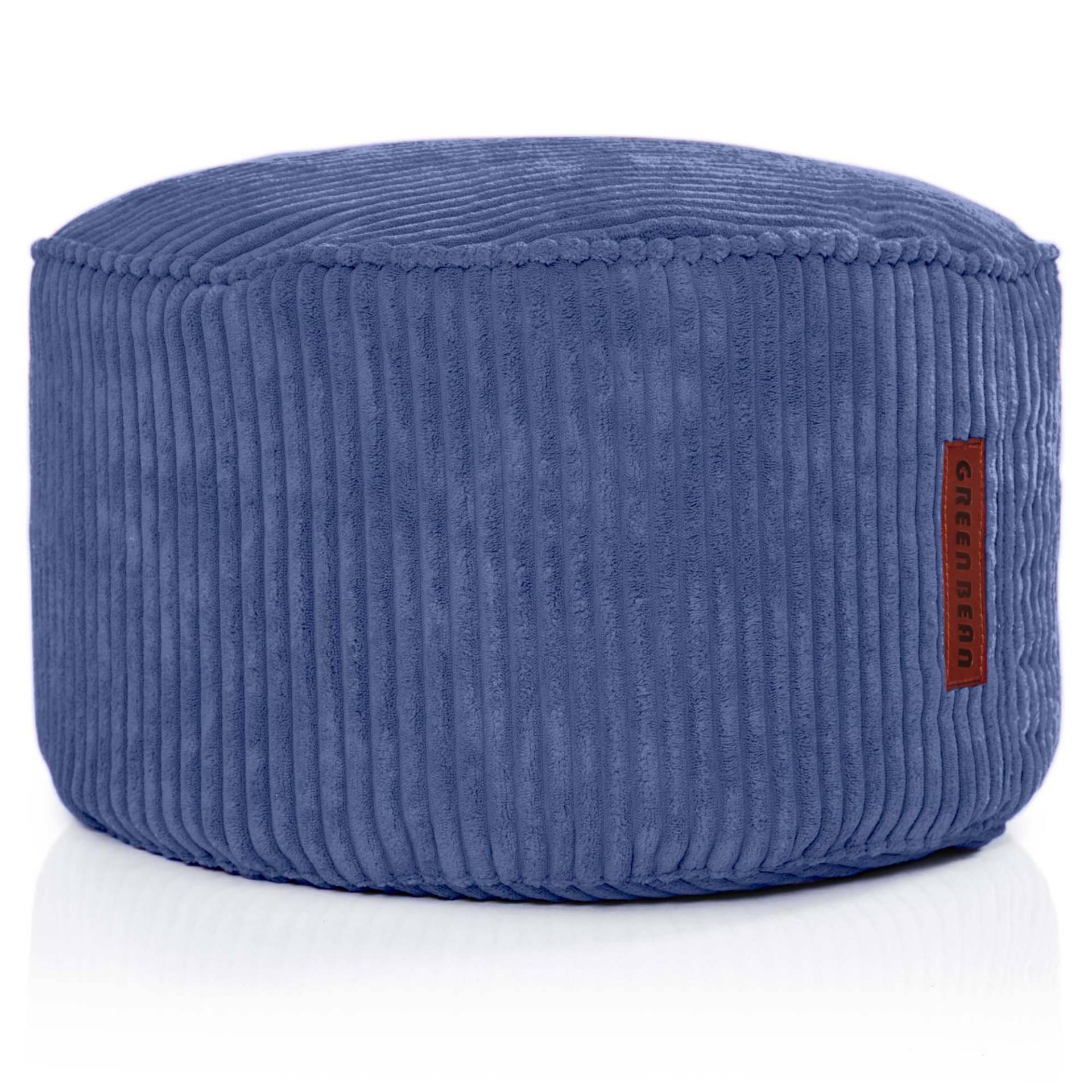 SITZSACK-HOCKER Pouf "Cord" 45x25cm - Dunkelblau, Textil (45/25/45cm) - Green Bean