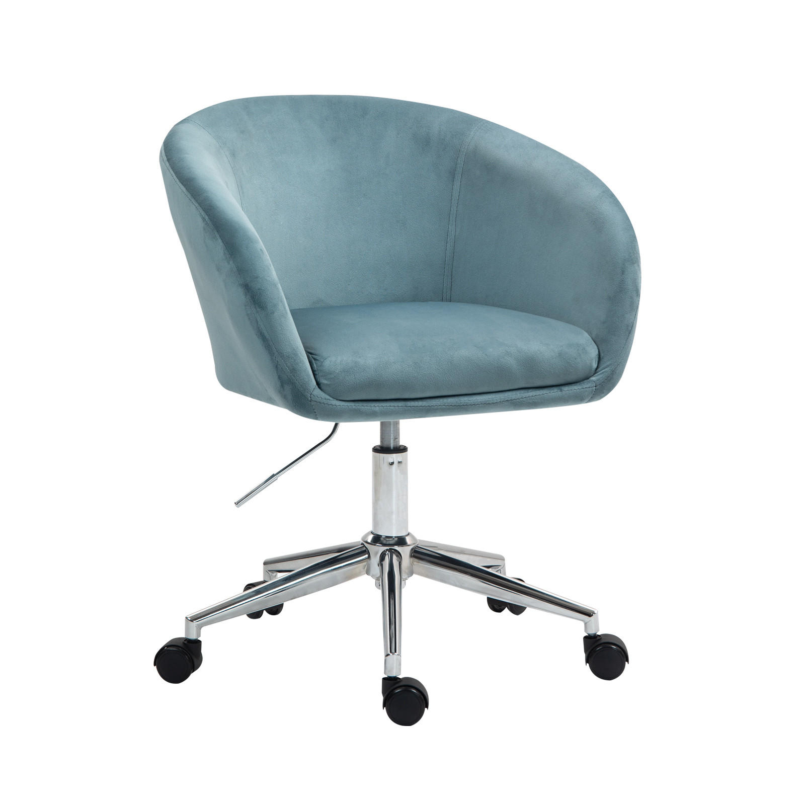SCHREIBTISCHSTUHL LOUISA Blau - Blau/Silberfarben, Textil/Metall (56/88/56cm) - SVITA
