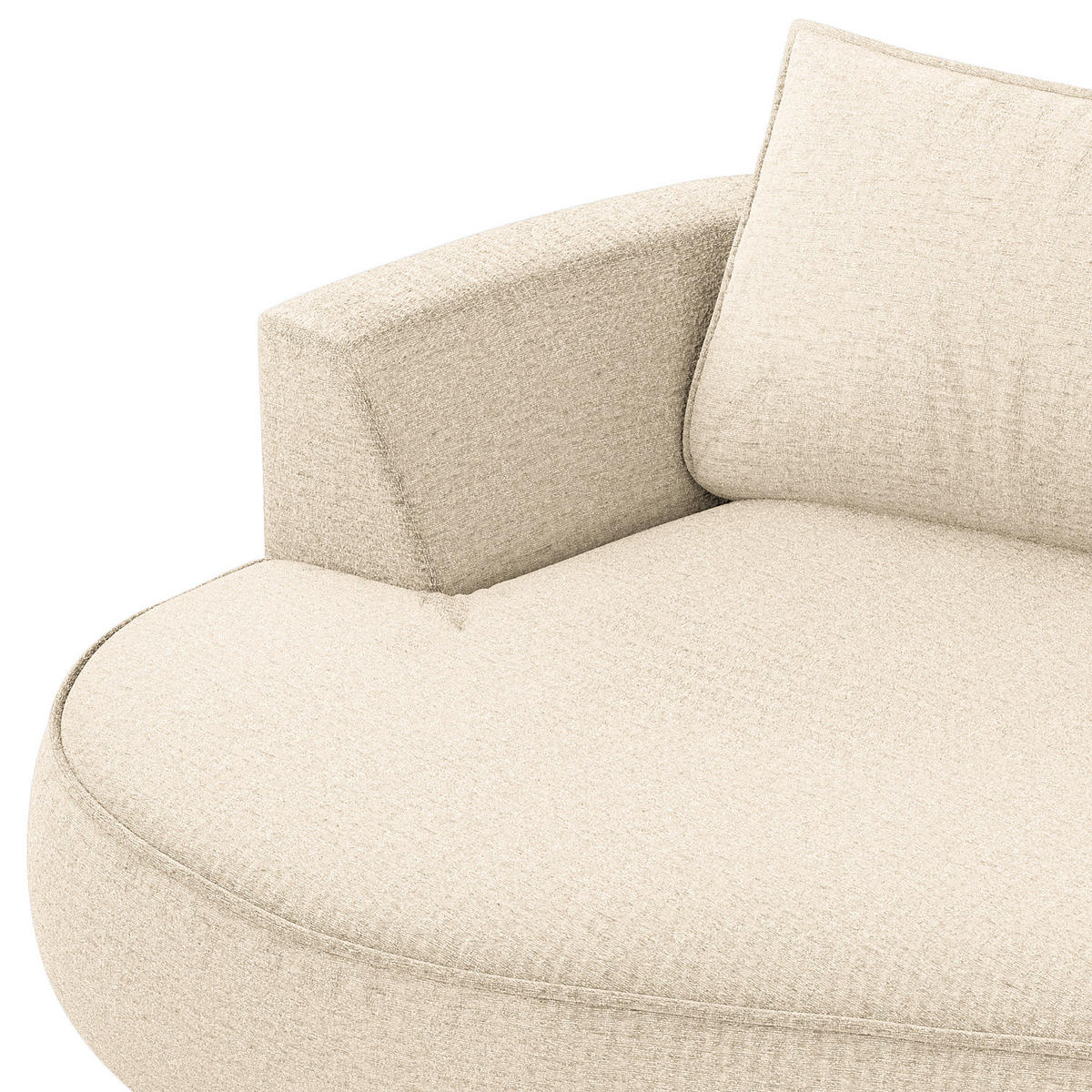 OTTOMANE - modular - Champagner/Schwarz, Kunststoff/Textil (196/82/146cm) - home24