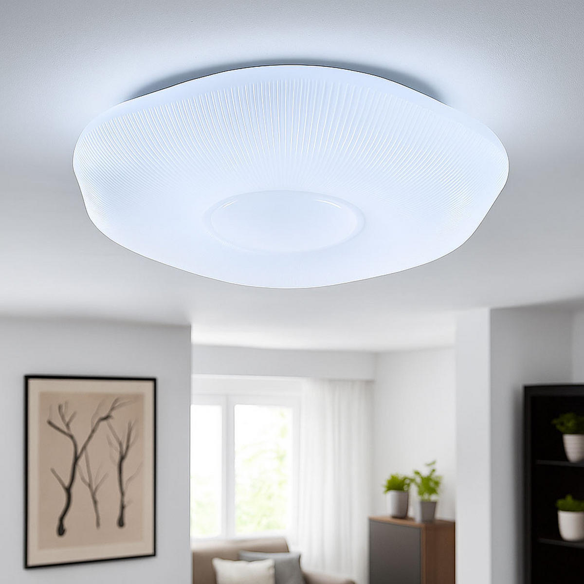 LED DECKENLEUCHTE Weiß D 50 cm - Weiß, Metall (50/50/8.5cm)