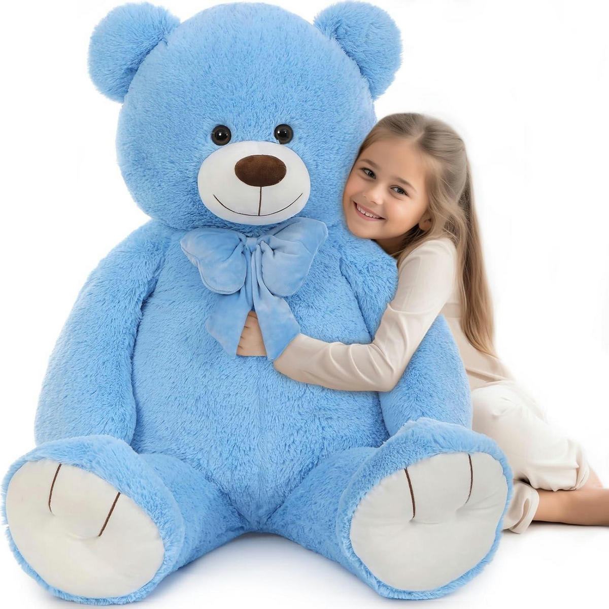 STOFFTIER Teddybär 120 cm Blau - Blau, Textil (90/120cm)