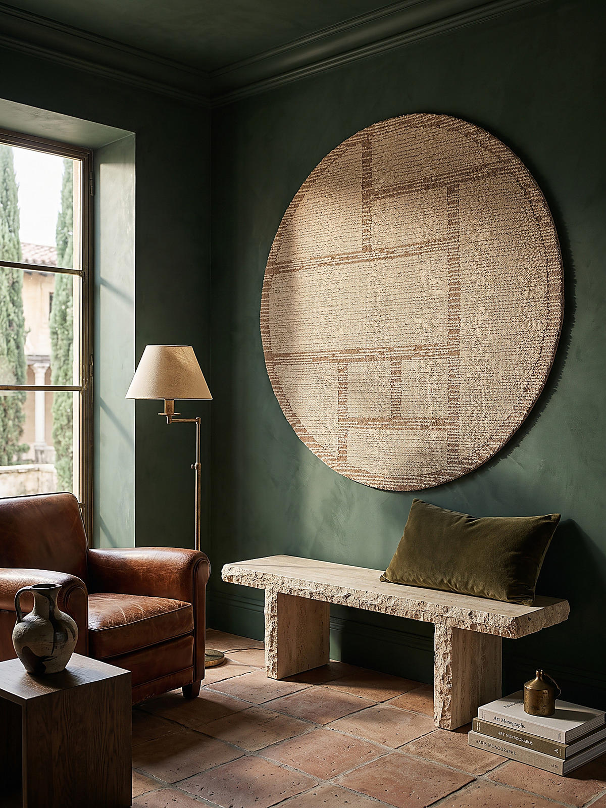 TEPPICH aus Wolle, handgetuftet, GANNEL, in Natur, Blockdesign, Ø 160 cm - Beige, Textil (160/160cm) - KADIMA DESIGN