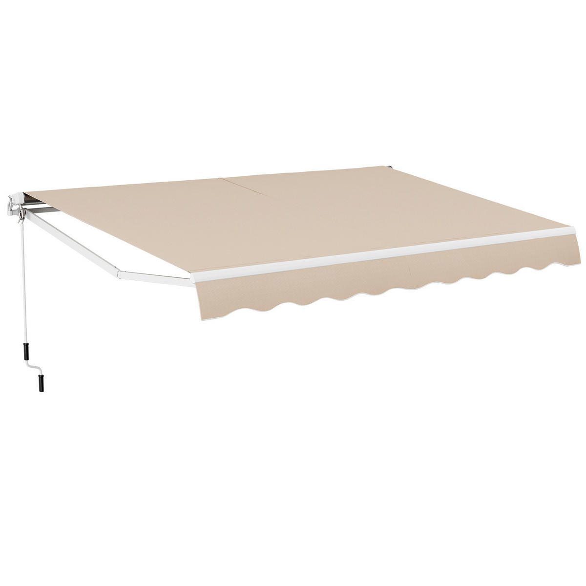 MARKISE mit kurbel Beige - Beige, Metall (250/150/300cm) - COSTWAY