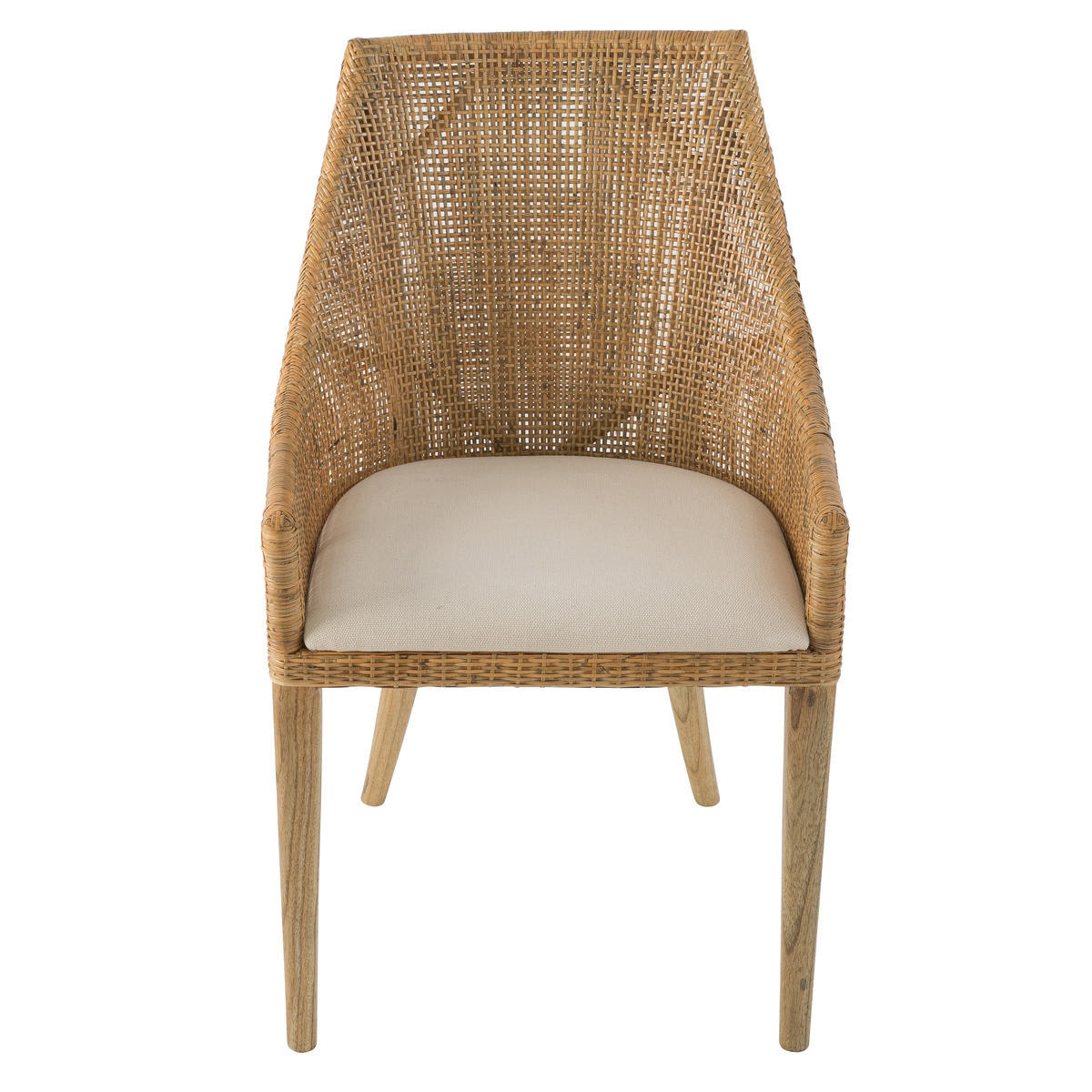 RATTANSTUHL H88 cm 56/88/58 cm - Eichefarben, Textil (58/88/56cm) - Signature